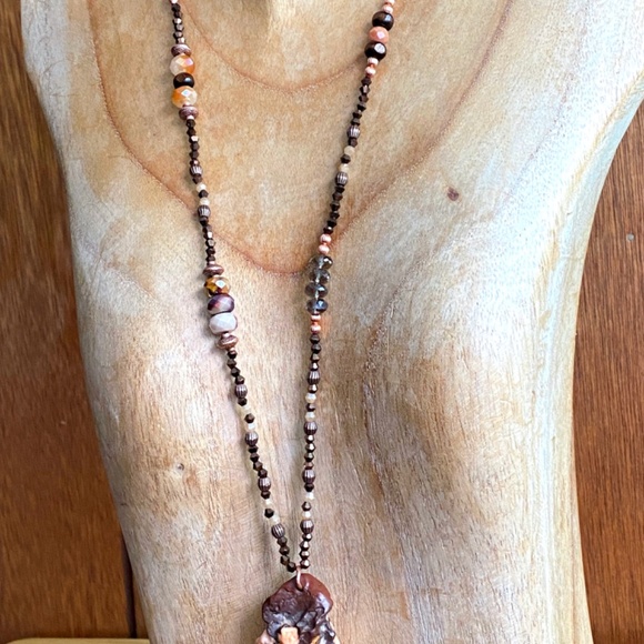 Gobi Desert Agate Multi Gemstone Necklace - Picture 4 of 9